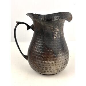 Vintage Hammered‎ Pewter Jug Pitcher